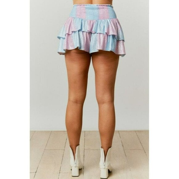 Making Magic Sparkle Tiered Shorts in Purple Blue - Picture 9 of 9